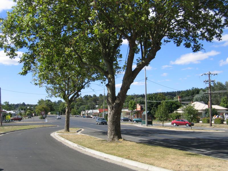 Creswick - Commercial centre and shops - View north along Albert St towards Victoria St