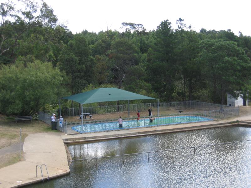 Creswick - Calembeen Park, Cushing Avenue: View from dive tower down to pool
