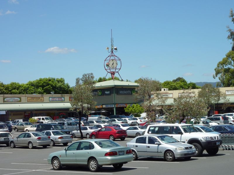 Croydon - Arndale Civic Shopping Centre, Mt Dandenong Road at Civic Square: View across car park towards shopping centre