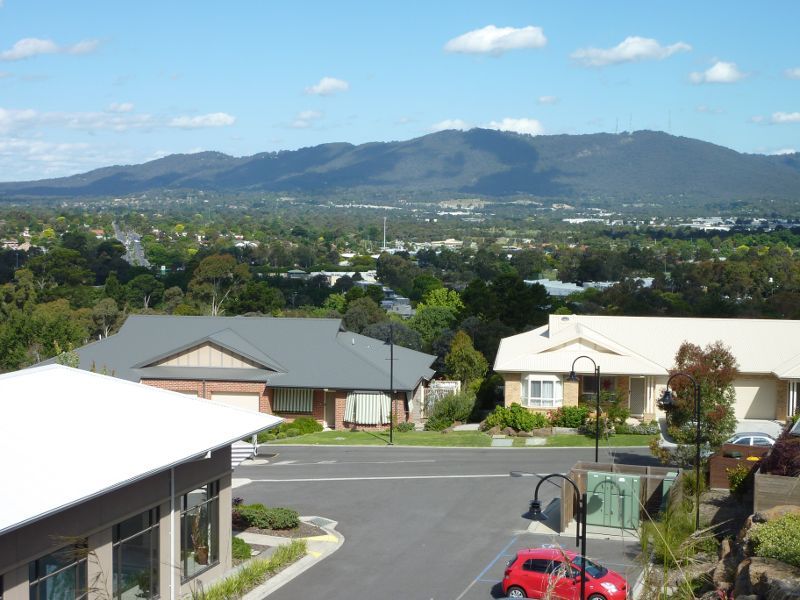 Croydon - Monastery Hill off Wicklow Avenue - South-easterly view over Mingarra Retirement Village towards Mt Dandenong