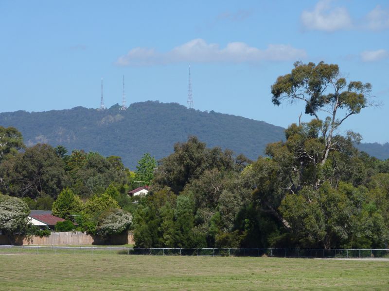 Croydon - Eastfield Park, Eastfield Road: South-easterly view across trotting track towards Mount Dandenong