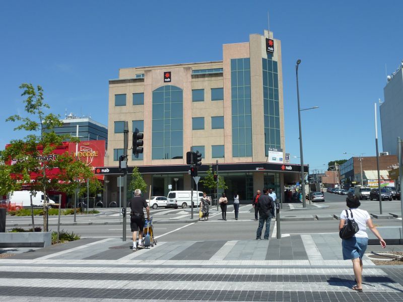 Dandenong - Shops and commercial centre, Lonsdale Street: View west across Lonsdale St at Scott St