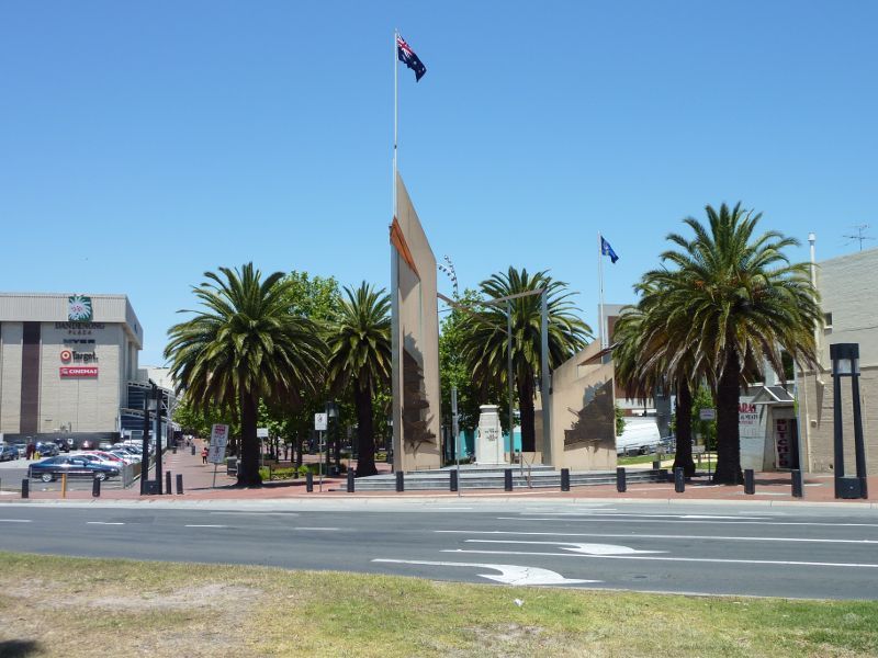 Dandenong - Palm Plaza Mall and McCrae Street: View south-east towards Palm Plaza from Clow St