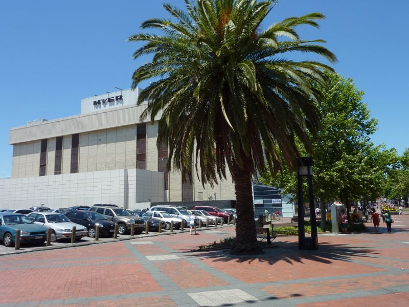 Dandenong - Palm Plaza Mall and McCrae Street: View south-east along Palm Plaza towards Myer