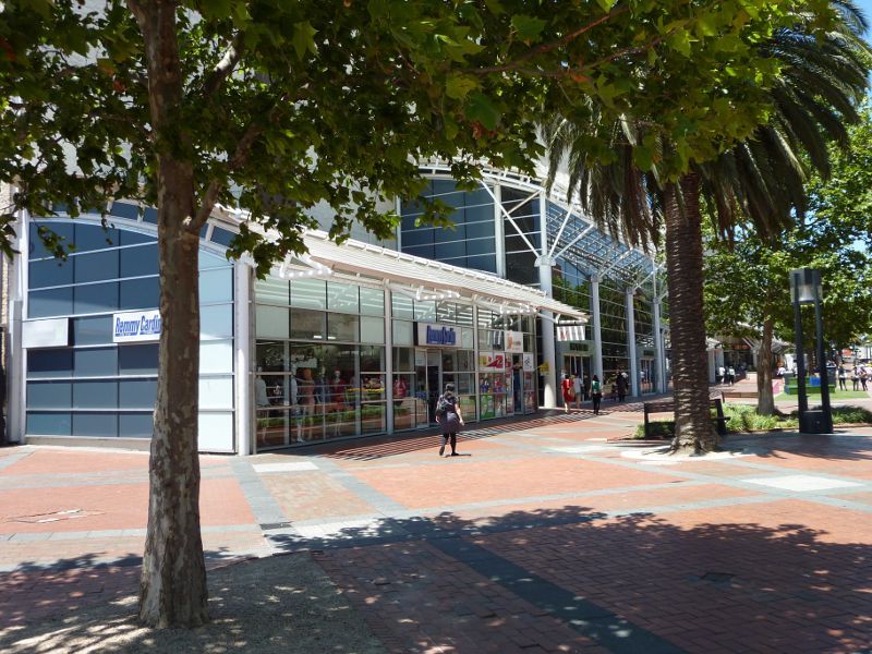 Dandenong - Palm Plaza Mall and McCrae Street: Shops along Palm Plaza next to Myer