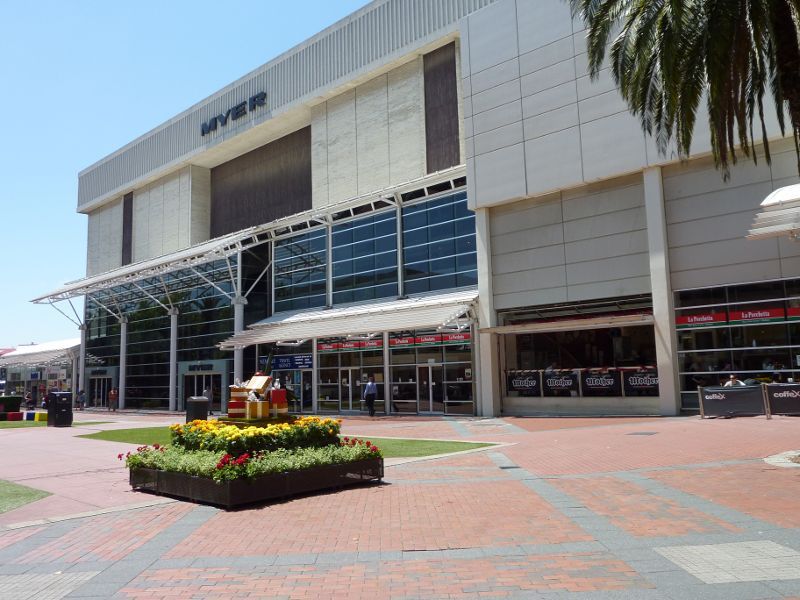 Dandenong - Palm Plaza Mall and McCrae Street: North-westerly view through Palm Plaza towards Myer