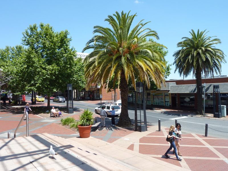 Dandenong - Palm Plaza Mall and McCrae Street: View south-east along McCrae St at Walker St