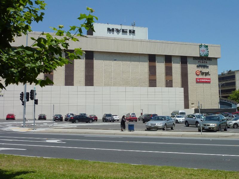 Dandenong - Dandenong Plaza Shopping Centre: View south across Clow St towards Myer
