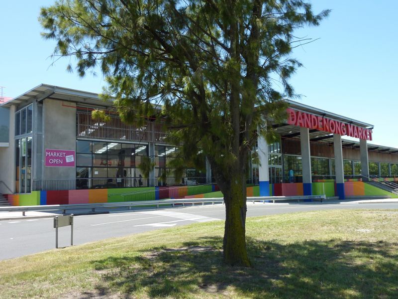 Dandenong - Dandenong Market, Clow Street: Main entrance to market viewed from Clow St