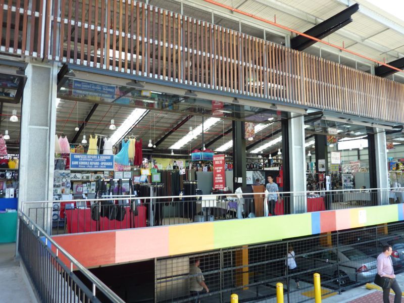 Dandenong - Dandenong Market, Clow Street: Market stalls overlooking car park