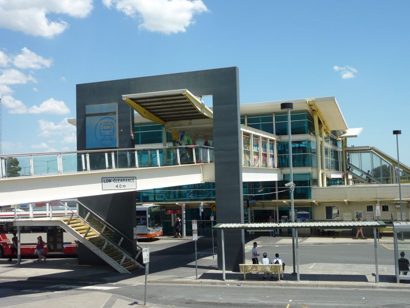 Dandenong - Dandenong railway station, Foster Street: Footbridge from Foster St to upper level of station