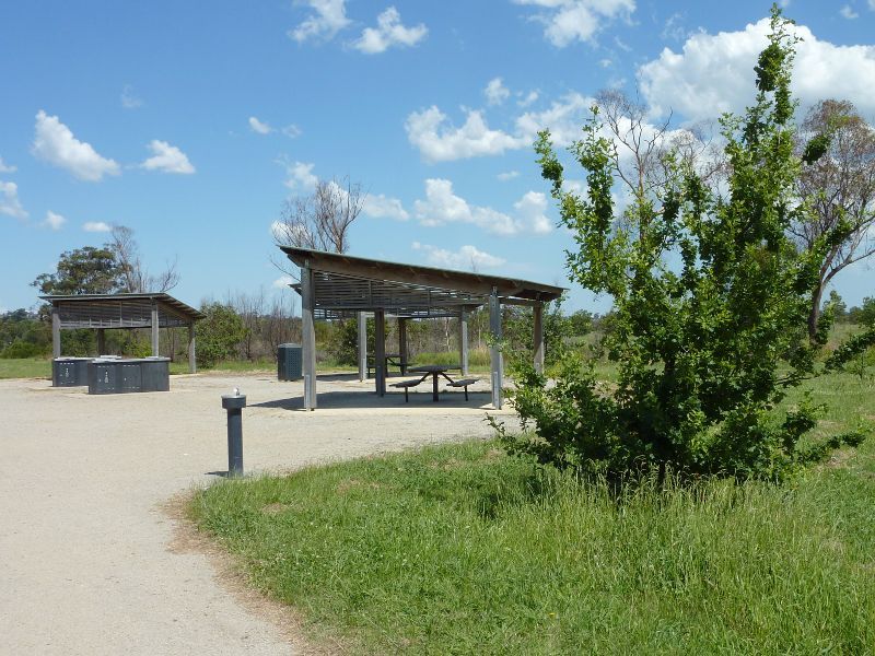 Dandenong - Dandenong Wetlands between Stud Road and Heatherton Road: BBQ shelters and picnic area