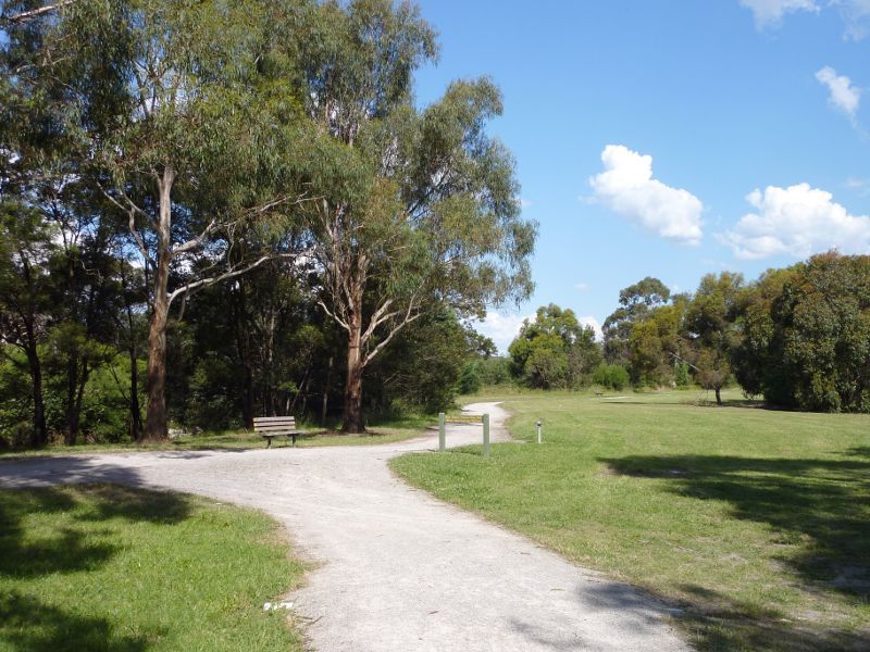 Dandenong - Tirhatuan Park, off Outlook Drive: Pathway along Dandenong Creek near main car park
