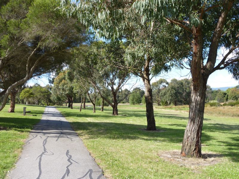 Dandenong - Tirhatuan Park, off Outlook Drive: Pathway along west side of southern lake