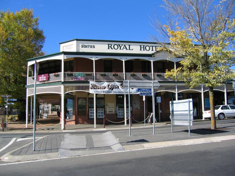 Daylesford - Commercial centre and shops: Royal Hotel, corner Vincent St and Albert St