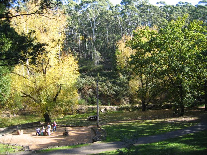 Daylesford - Lake Daylesford: View down to mineral springs