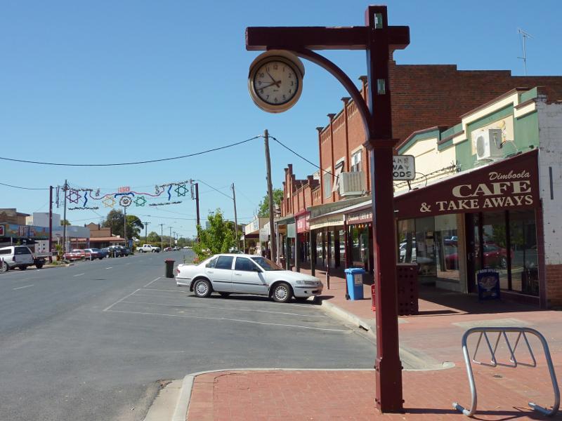 Dimboola - Shops bounded by Lloyd Street, Lochiel Street, Victoria Street and Wimmera Street - View south-east along Lloyd St