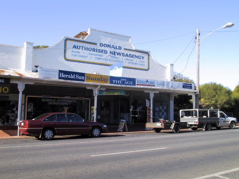 Donald - Shops and commercial centre, Woods Street: Newsagency, Woods St between Hammill St and McCulloch St