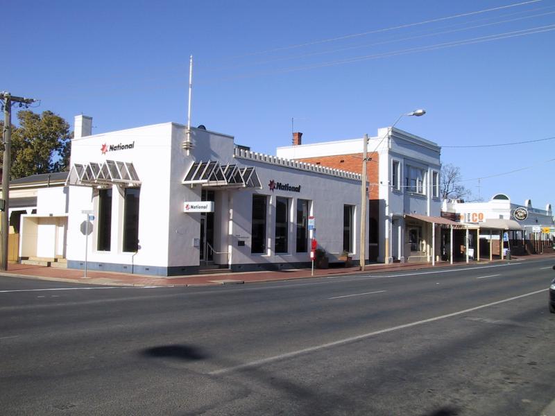 Donald - Shops and commercial centre, Woods Street: View south-east along Woods St at McCulloch St