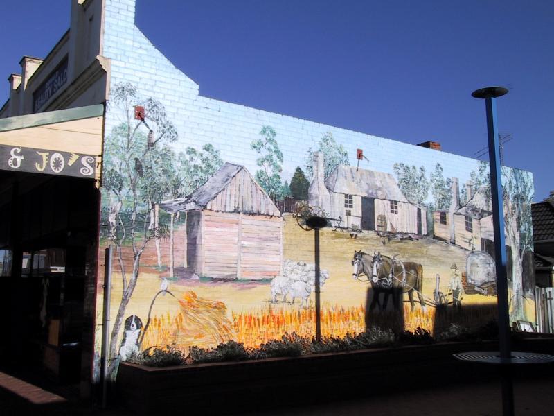 Donald - Shops and commercial centre, Woods Street: Mural on shop wall, Woods St between McCulloch St and Blair St