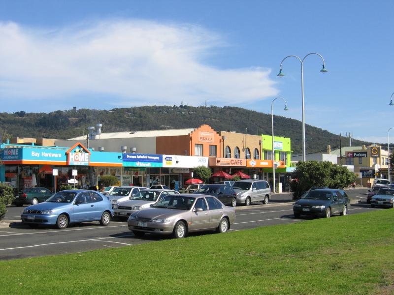 Dromana - Shops and commercial centre, Point Nepean Road: View south-west along Point Nepean Rd towards Beach St