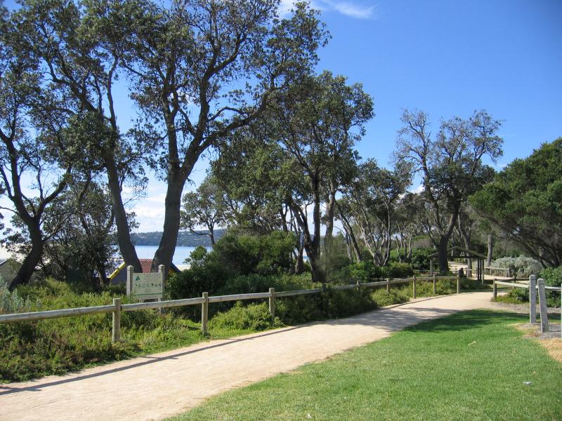 Dromana - Coast near Dromana Pier and Dromana Foreshore Reserve: Walking paths along foreshore near Kangerong Av