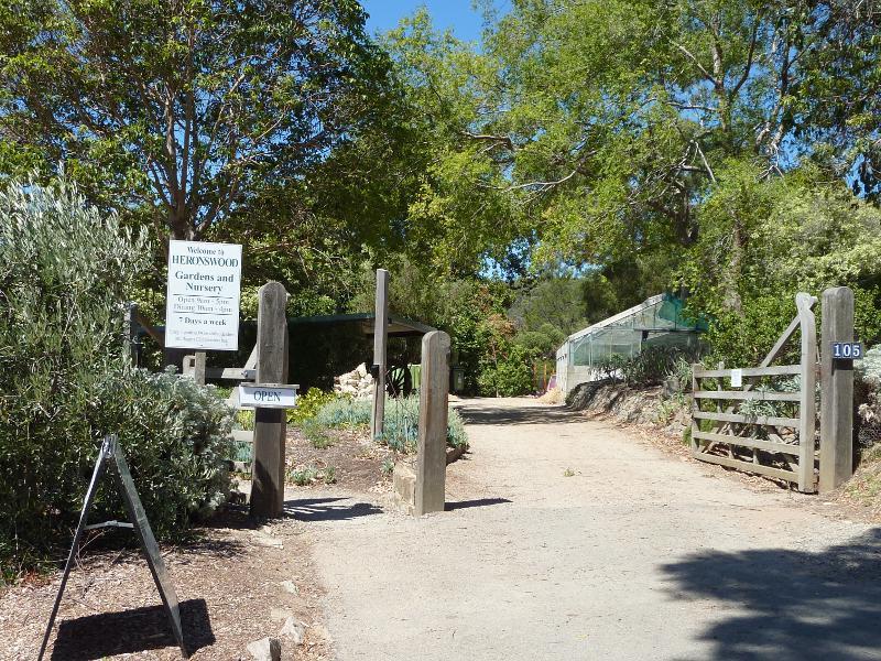Dromana - Heronswood, Latrobe Parade: Entrance to Heronswood from car park at Latrobe Parade
