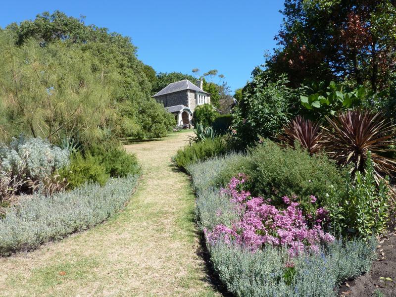 Dromana - Heronswood, Latrobe Parade: Pathway through gardens near house