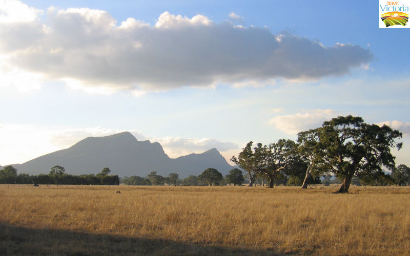 Dunkeld - View of Grampians from Glenelg Highway, 3 kilometres west of Dunkeld