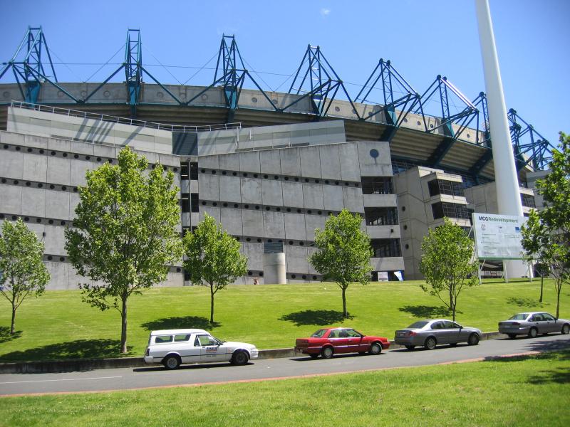 East Melbourne - Yarra Park at Jolimont and surroundings: MCG, view towards gate 7