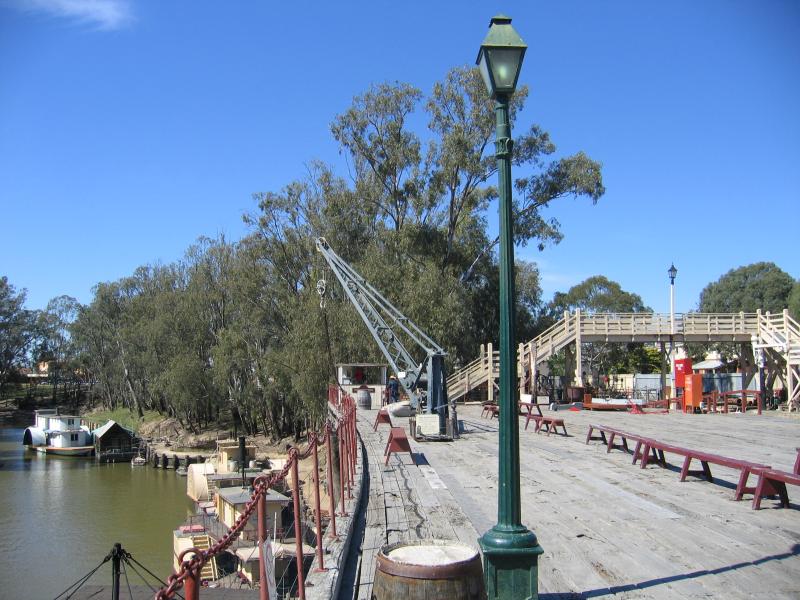 Echuca - The historic Port of Echuca - View south along wharf
