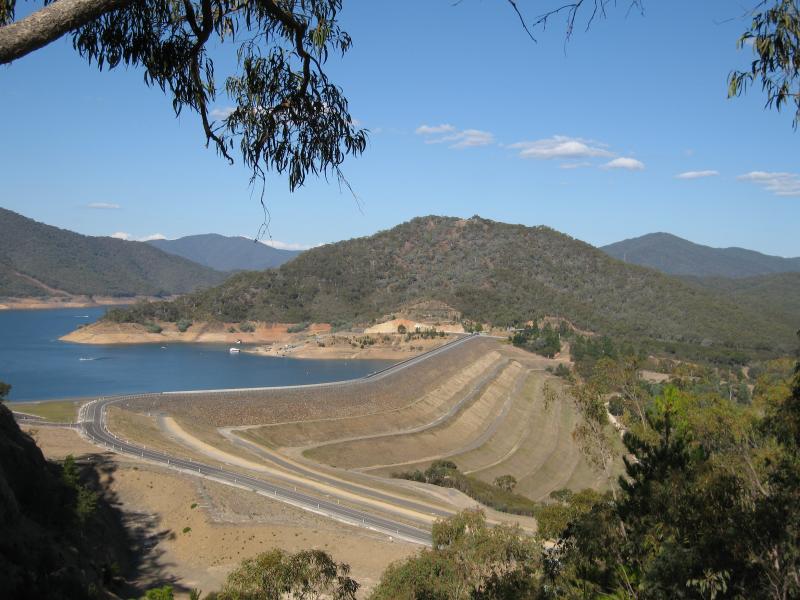 Eildon - Easts Lookout, Tank Hill Road: View south-east towards dam wall