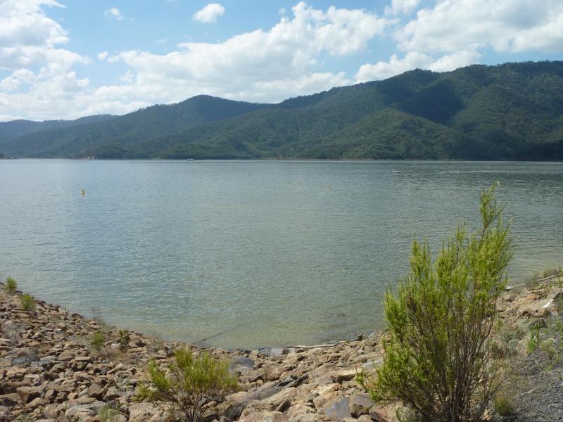 Eildon - Boat ramp at Point Dethridge: View across Lake Eildon from near boat ramp
