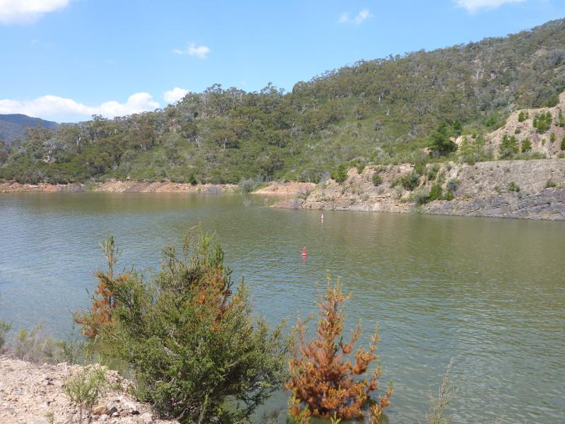 Eildon - Boat ramp at Point Dethridge: View east across lake on east side of boat ramp
