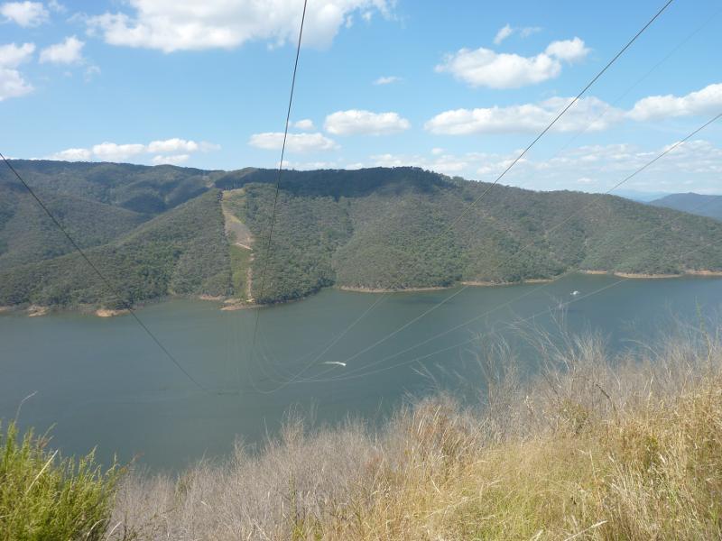 Eildon - Mount Pinniger: View north-east along Lake Eildon from power lines at Mt Pinniger Rd