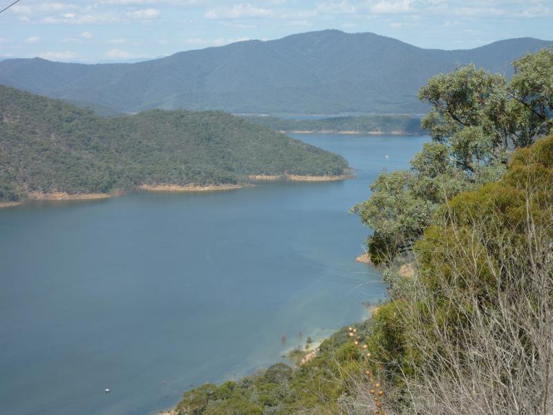 Eildon - Mount Pinniger - View east along Lake Eildon from power lines at Mt Pinniger Rd