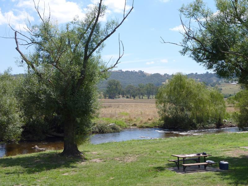 Eildon - Rubicon River, Taggerty-Thornton Road south of Thornton: North-westerly view across parkland towards Rubicon River