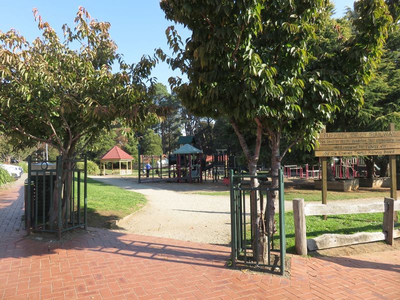 Emerald - Puffing Billy playground and park, Kilvington Drive: Park entrance, corner Kilvington Dr and Puffing Billy Pl