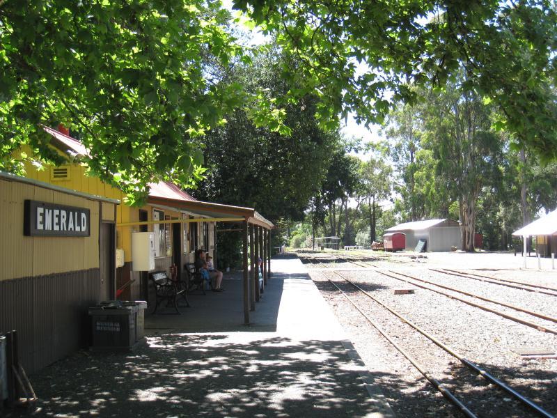 Emerald - Puffing Billy station in Emerald town centre: View north-east along station platform