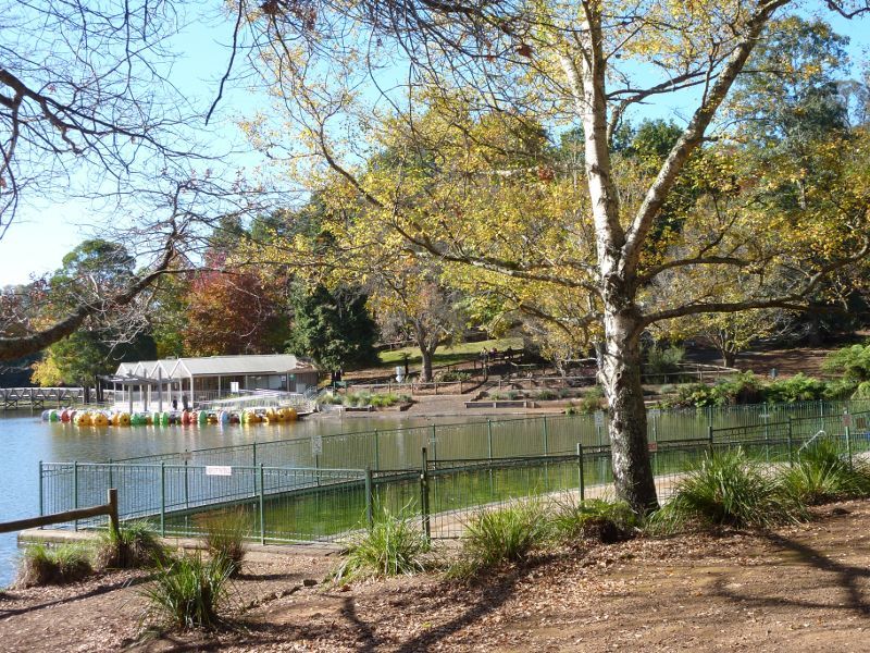 Emerald - Emerald Lake Park: View across Lake Treganowan at wading pool