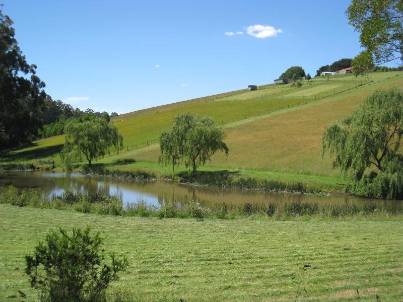 Emerald - Avard Road: Northerly view across dam at southern end of Avard Rd