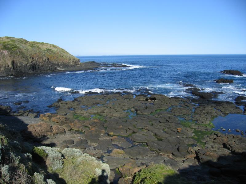 Flinders - The Blowhole (Blowhole Track): Rocky platform east of blowhole, at bottom of track from car park to coast