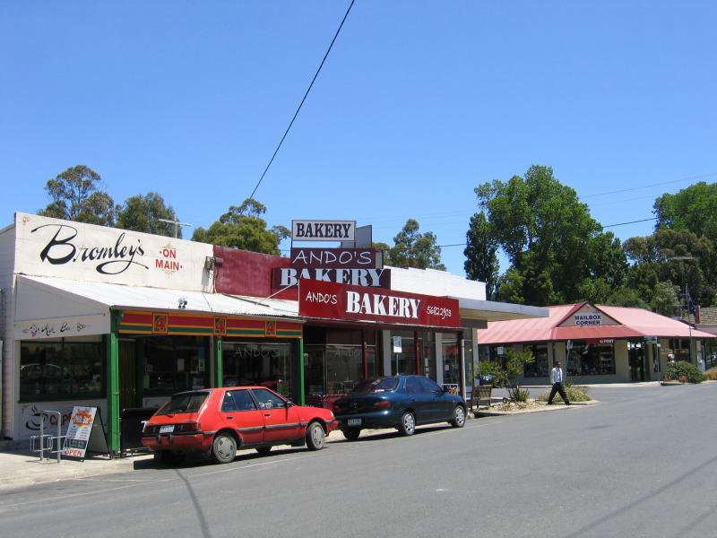 Foster - Shops and commercial centre, Main Street and Station Street: View north along Main St towards Bridge St