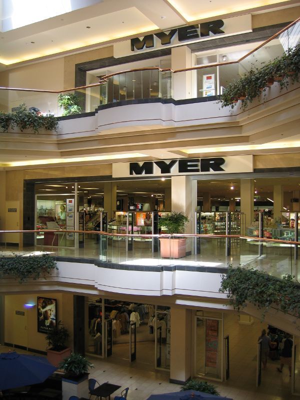 Frankston - Shops and commercial centre between Nepean Highway and Young Street: Myer, inside Bayside Shopping Centre