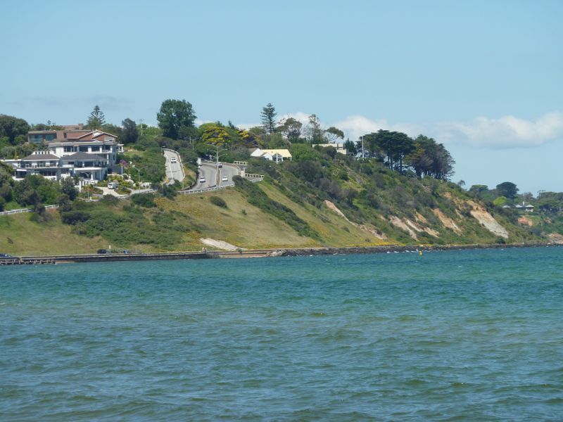 Frankston - Frankston Waterfront and Frankston Pier, Pier Promenade - South-westerly view from pier towards Olivers Hill