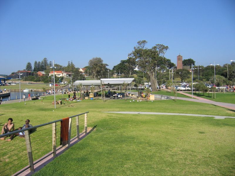 Frankston - Frankston Waterfront and Frankston Pier, Pier Promenade: Lawns near Landmark Bridge