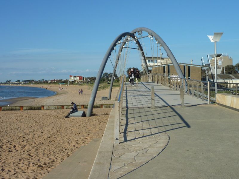 Frankston - Frankston Waterfront and Frankston Pier, Pier Promenade: Northerly view along Landmark Bridge