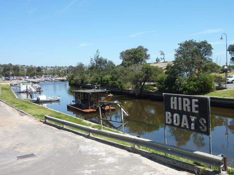 Frankston - Kananook Creek Reserve: Boat hire area, Kananook Creek south of Davey St