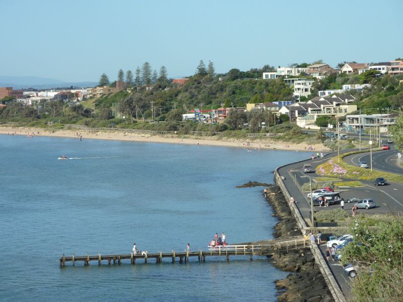 Frankston - Olivers Hill, Nepean Highway - View down to jetty and boat ramp