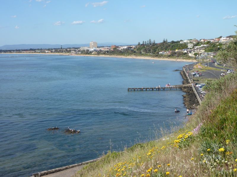 Frankston - Olivers Hill, Nepean Highway: North-easterly view across bay